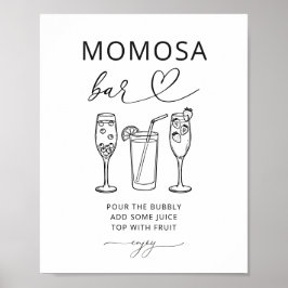 Minimalistisk Momosa Bar Bebisdopp Festskylt Poster