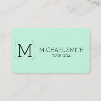 Minimalistisk monogram Aero Blue-bakgrund Visitkort