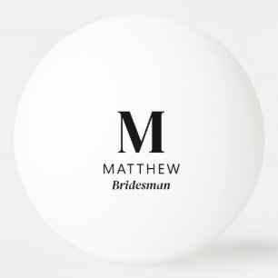 Minimalistisk Monogram-Anpassningsbar Bridesman Gi Pingisboll