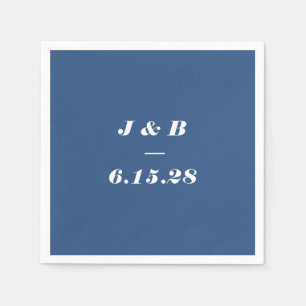 Minimalistisk Monogram-Anpassningsbar för kobolt B Pappersservett
