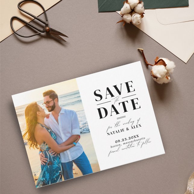 Minimalistisk Monogram B & W-webbplats QR-kod Bild Spara Datumet (Skapare uppladdad)