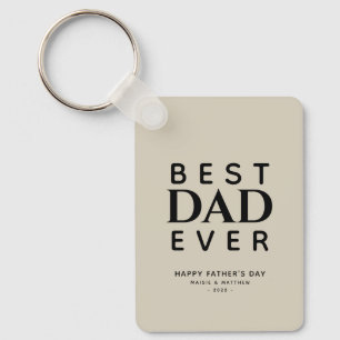 Minimalistisk Monogram Bästa Pappa någonsin Nyckelring