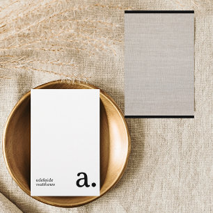 Minimalistisk monogram Beige Faux Linen Initial Na Brevpapper