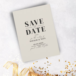 Minimalistisk monogram Beige Taupe-webbplats QR-ko Spara Datumet