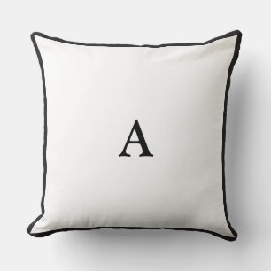 Minimalistisk Monogram Black Gräns Dekorativ kudde