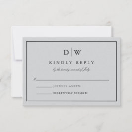 Minimalistisk Monogram Bröllop OSA Kort