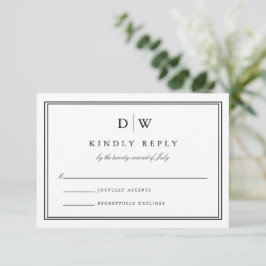 Minimalistisk Monogram Bröllop OSA Kort