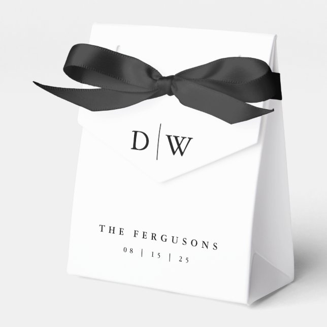 Minimalistisk Monogram Bröllop  Presentaskar (Framsidan Sidan)