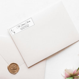 Minimalistisk Monogram Bröllop-Returadress Returadress Etikett
