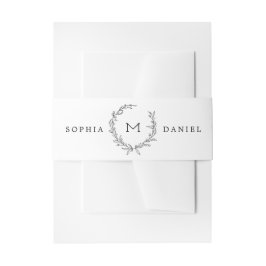 Minimalistisk monogram-bröllopsinbjudan Belly Band För Inbjudningskort