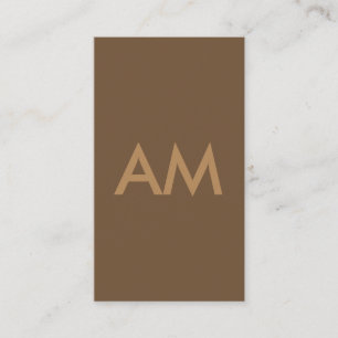 Minimalistisk Monogram Brown Visitkort