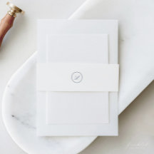 Minimalistisk Monogram Bukremsomslag | Inbjudnings