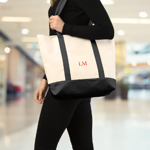 Minimalistisk Monogram Canvas Tygkasse