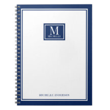 Minimalistisk Monogram Chic Dubbelkant Navyblå
