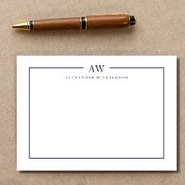 Minimalistisk Monogram Denim Blue Anteckningskort
