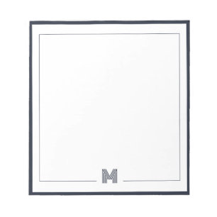 Minimalistisk monogram dubbelkant brevpapper anteckningsblock