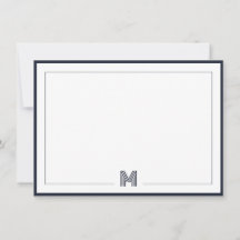 Minimalistisk Monogram Dubbelkant Brevpapper