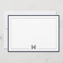 Minimalistisk Monogram Dubbelkant Brevpapper