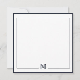 Minimalistisk Monogram Dubbelkant Brevpapper Anteckningskort