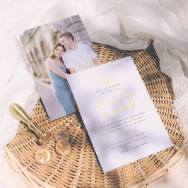 Minimalistisk Monogram-Elegant Foto Formal Bröllop