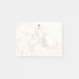 Minimalistisk monogram Elegant Marble Minimalist Post-it Block