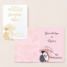 Minimalistisk monogram elegant rosa par paraply