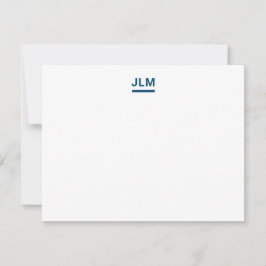 Minimalistisk monogram fet marinblå typografi anteckningskort