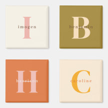 Minimalistisk Monogram Förnamn Rosa & Orange