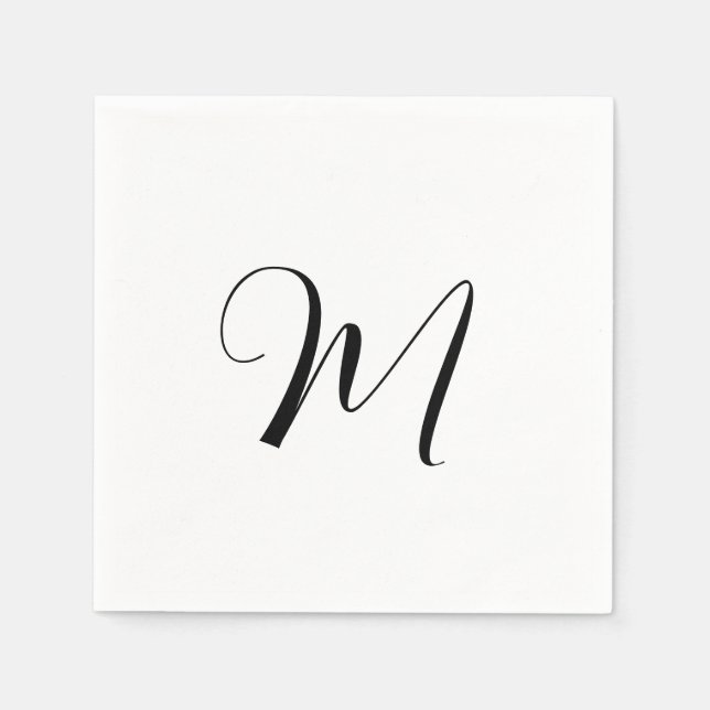 Minimalistisk Monogram - första början Pappersservett (Framsidan)
