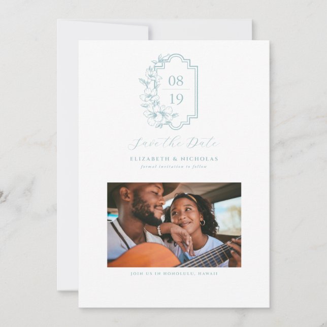 Minimalistisk Monogram | Foto Spara Datum Datumet (Framsida)