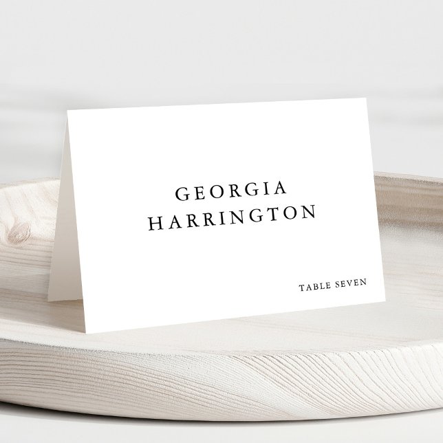 Minimalistisk Monogram Gäst Namn Platskort Bordsnummer (Minimalist Monogram Guest Name Place Card)