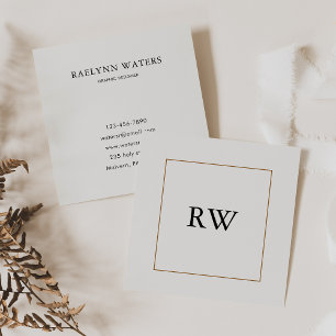 Minimalistisk monogram Geometric Graphic Designer Fyrkantigt Visitkort