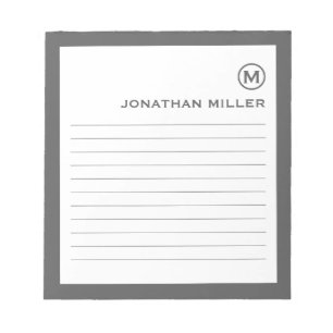 Minimalistisk monogram-Grått-lutning Anteckningsblock
