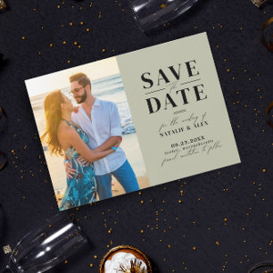 Minimalistisk Monogram Grönt Sage-webbplats QR-kod Spara Datumet