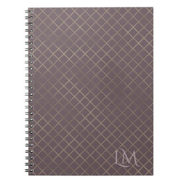 Minimalistisk monogram guld & bär taupe anteckningsbok