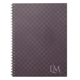 Minimalistisk monogram guld & bär taupe anteckningsbok
