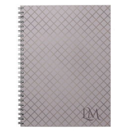 Minimalistisk monogram guld & grå taupe anteckningsbok