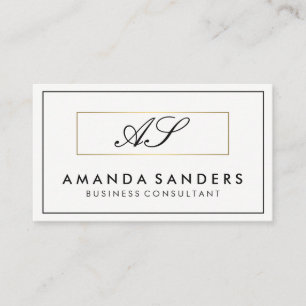 Minimalistisk Monogram Guld Gräns Visitkort
