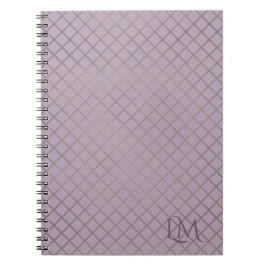 Minimalistisk monogram guld- och lavendel taupe anteckningsbok