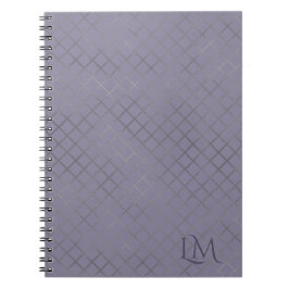 Minimalistisk monogram guld- och lavendel taupe anteckningsbok