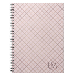 Minimalistisk monogram guld och ljus rosa taupe anteckningsbok