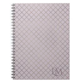 Minimalistisk monogram guld och mauve taupe anteckningsbok