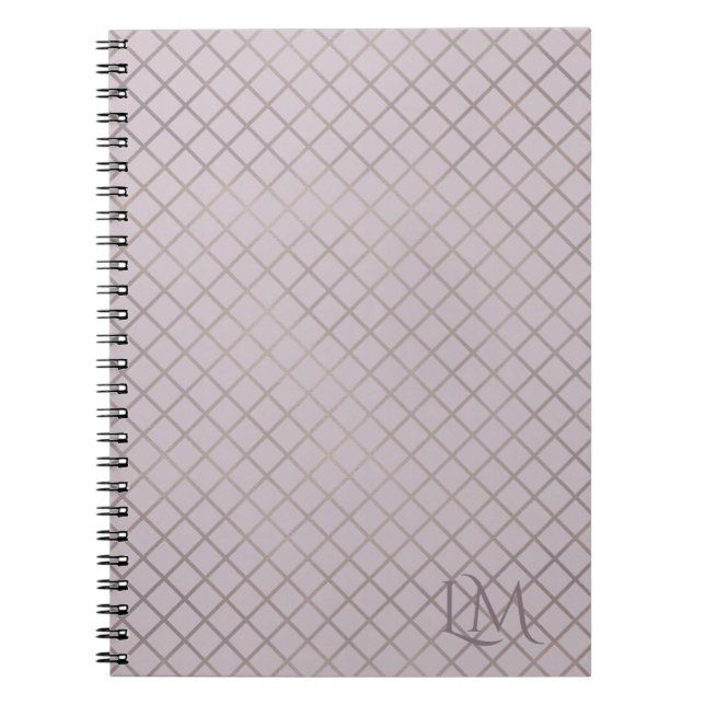 Minimalistisk monogram guld och mauve taupe anteckningsbok (Framsidan)