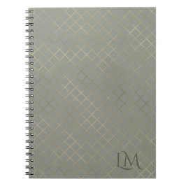 Minimalistisk monogram guld & oliv taupe anteckningsbok