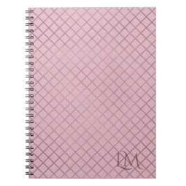 Minimalistisk Monogram Guld & Rosa Taupe Anteckningsbok