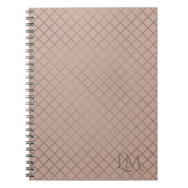 Minimalistisk monogram guld & vår taupe anteckningsbok