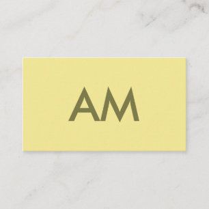 Minimalistisk Monogram-Gult Visitkort