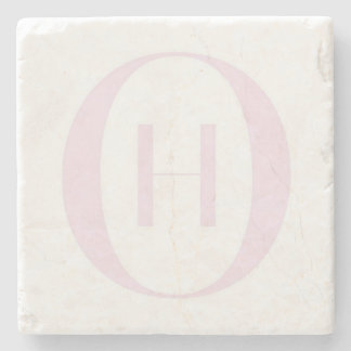 Minimalistisk monogram H marmor stencoaster Stenunderlägg