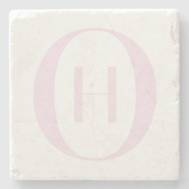 Minimalistisk monogram H marmor stencoaster Stenunderlägg (Framsidan)