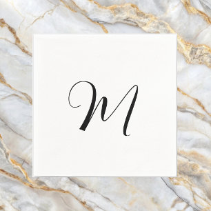 Minimalistisk Monogram Initial Pappersservett